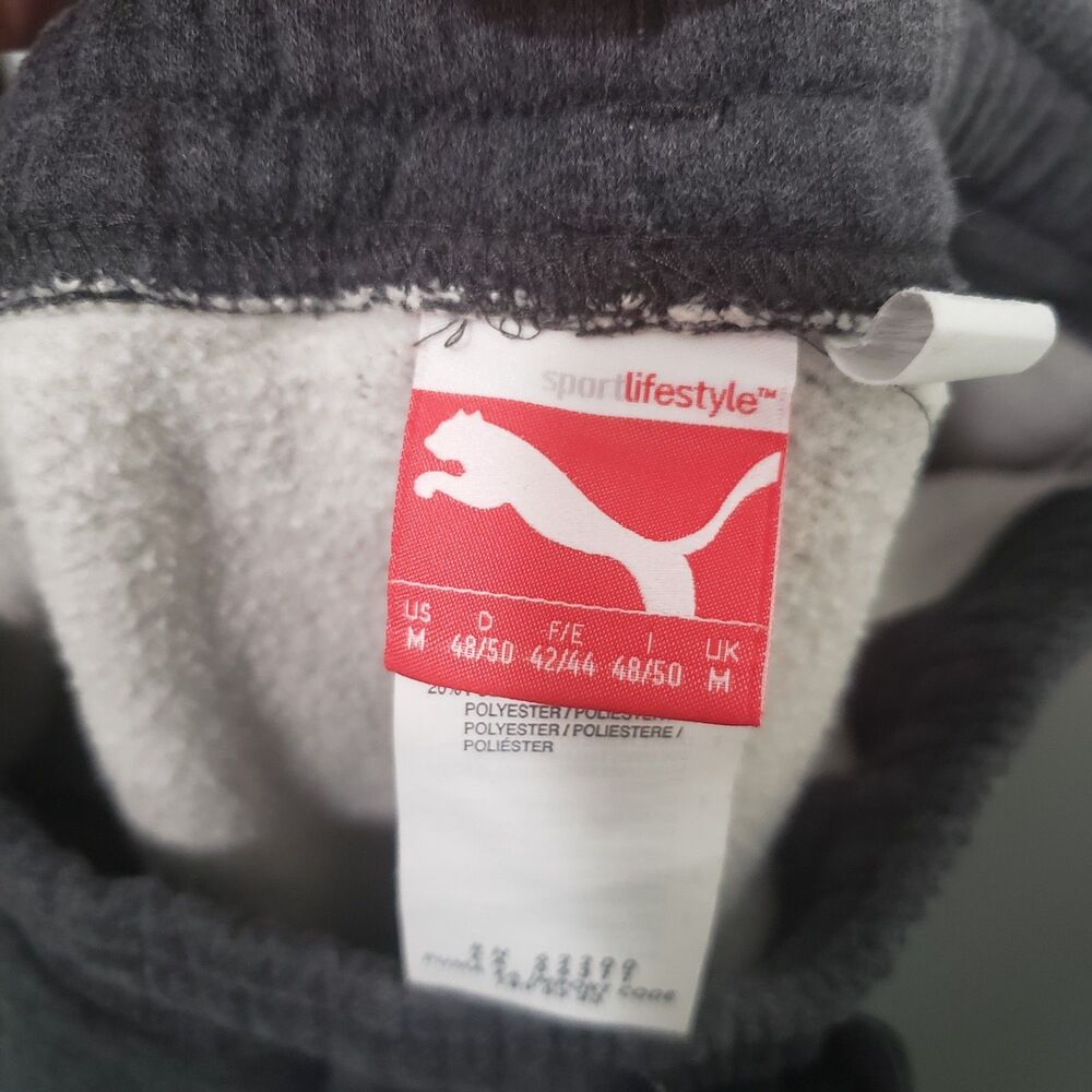 PUMA Men's Charcoal Fleece Athletic Pants w/Pockets Sz. M Gym Outdoors Camping - Picture 2 of 4